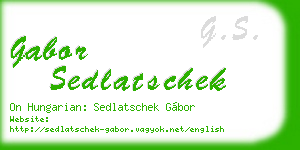 gabor sedlatschek business card