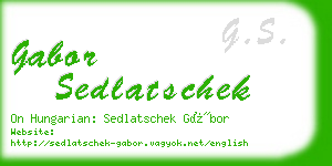 gabor sedlatschek business card